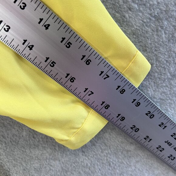 Anne Klein Womens XL Yellow Sheer Zip-Front Blouse NWT 3/4 Sleeve Colorful Beach - Picture 7 of 11